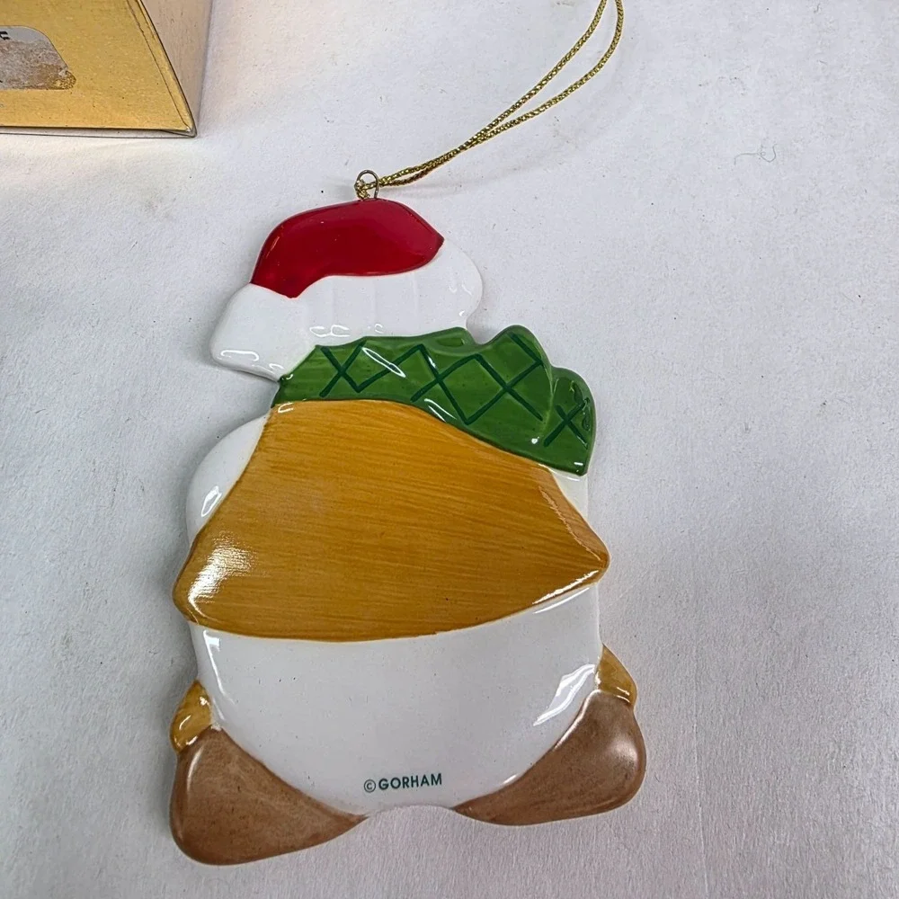 Gorham‎ Snowman Ornament With Bells & Gold Cord #6144364